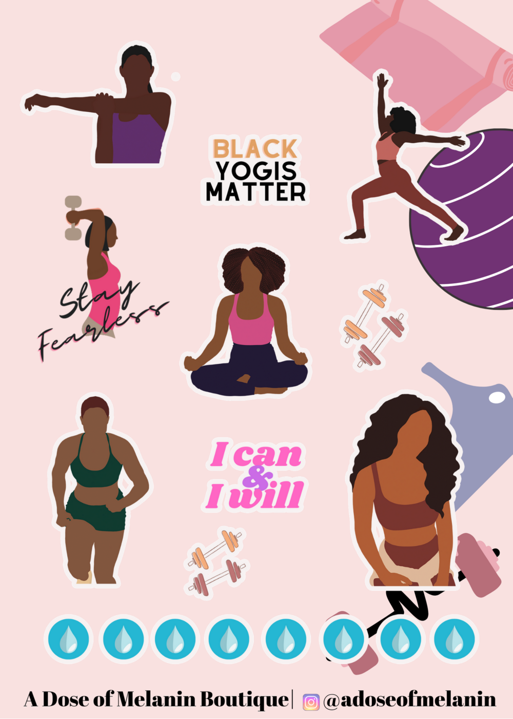 Fitness/Yoga Planner Sticker Kit